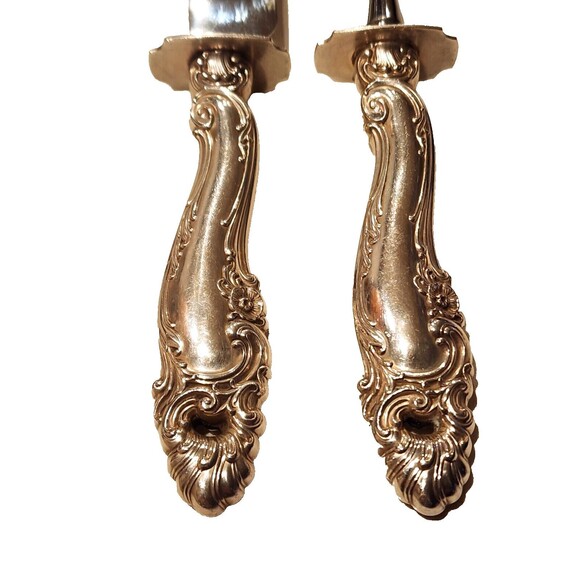 Vintage GORHAM Decor STERLING SILVER Handled Small 2pc Carving Set - Picture 3 of 5
